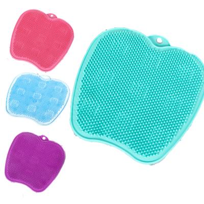 China 2023 New Heart Shape Silicone Shower Feet Massage Brush 27*30cm Feet Protector Mat Soft Foot Scrubber Massage for sale