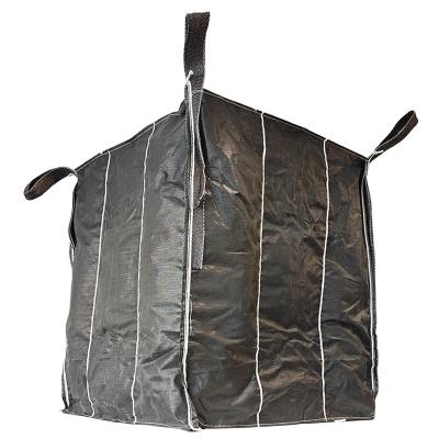 China Promotion Super Bags Breathable Waste Carbon Black 1 Ton Bulk Jumbo Plastic Scrap Bag PP for sale