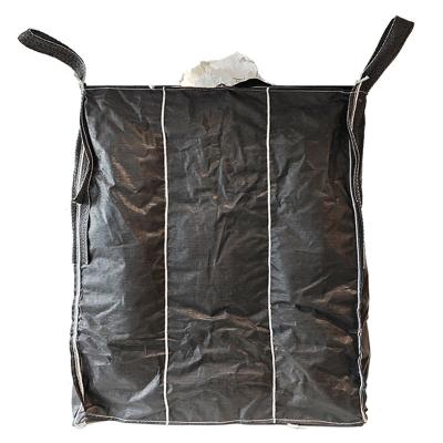 China Breathable Good Quality In Carbon Black 1200Kg PP Plastic Muslin Jumbo Storage Big Bulk Bags for sale