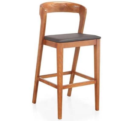 China Modern solid wood Nordic cafe barstool Bistros bar chair with back for sale