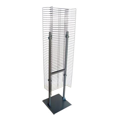 China Morden Wire Grid Wing Display Stand 2 Sides U Shape Gridwall Metal Display Rack With Metal Base for sale