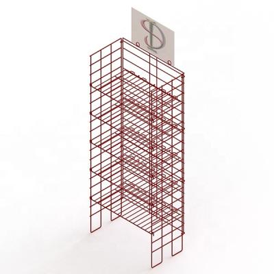 China Retail Shops Height Adjustable Metal Wire Shelves Display Racks For Supermarket Folding Feature for sale