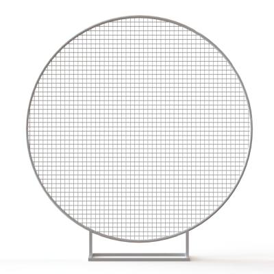 China Banquet Hall Round Wedding Metal Grid Wall Backdrops Background Wall For Display Rack The Bride's Welcome Wedding for sale