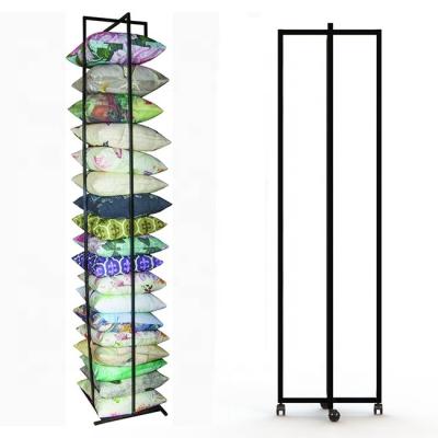 China Retail Stores Cushion Folded Metal Floor Display Stands With Caste 4 for sale