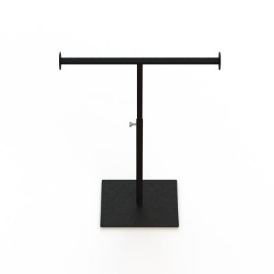 China Handcrafted Strong Durable Black T-Bar Necklace Metal Bar Holder Glossy Display Stand Display Rack for sale