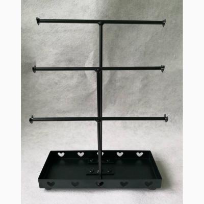 China Handcrafted Jewelry Display Rack Metal Bar Necklace Holder 3 Metal Bar Holder for sale