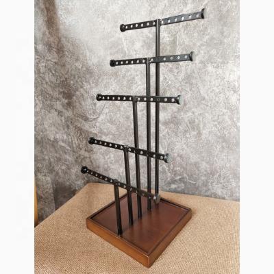 China Handmade Metal 5 Bar Jewelry Display Stand On Table Earring Rack Metal Display Rack for sale