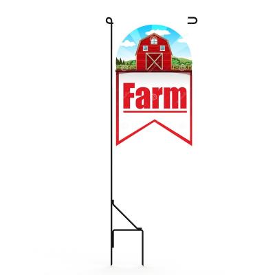 China Environmental Friendly Flag Steel Wire Frame Stake Sign Display Stand Flag Yard Metal Advertising Rack for sale