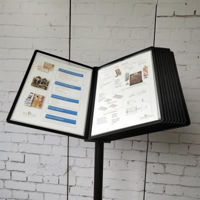 China Assembly 10 Pages Flip Stand A4 Poster Display Stand Easy Fit Angle Poster for sale