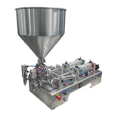 China 100ML Food Table Model Dual Heads Pneumatic Automatic Paste Liquid Filling Machine For Hot Tomato Sauce for sale