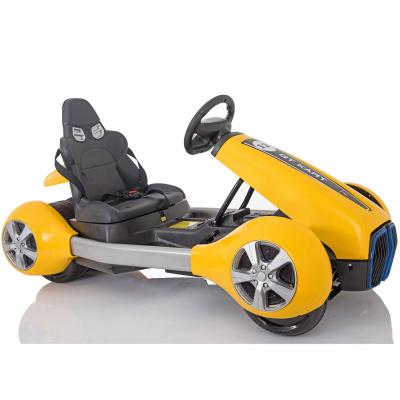 China Amazon Hot Sale LED Lights/Music/Power Display Go Kart Pedal Cart Yellow Electric Go Kart Kit With Motor LED Lights Kids Go Kart Ages 8-14 for sale