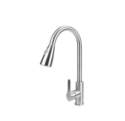 China Other Adjustable stainless steel Brushed Hot Cold Water pull down sprayer kitchen faucet for sale