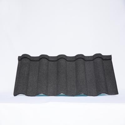 China Wind Resistant And UV Roof Tile Roman Sunshine Stone Coated Metal Roof Corner Tile for sale