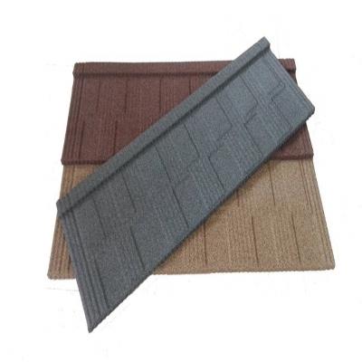 China Wind and UV resistant high quality squaresquare metal shingle roofing tile manufacturer sand-coated tile for sale