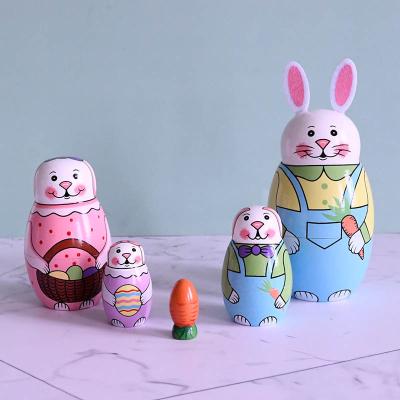 China Russia Nesting Doll Toy Russia 5 Layers Matryoshka Nesting Doll Rabbit for sale