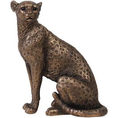 China Polyresin Leopard Statue Decor Living Room Wild Animal Wild Animal Ornament for sale