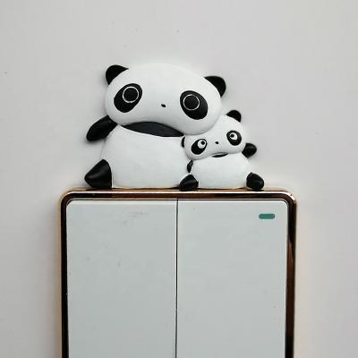 China Waterproof+Eco-friendly New Design Hot Sale Resin Cute Panda Switch Sticker For Home Wall Decoration 3D Style Resin Switch Sticker for sale