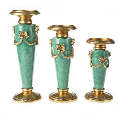 China Resin candle holders from Europe with candle holders of green and simplicity for sale