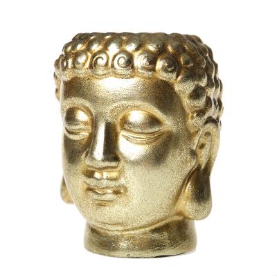 China ECO-frendly Handmade Resin Gold Candle Holder Sculpture Buddha Shape for sale