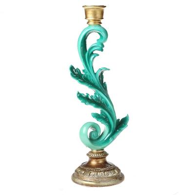 China Classical European classic resin style and handmade flower candle holder for home decoration for sale