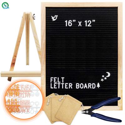 China Home Deco Black Felt Letter Board, Word Board Sign, 16 X 12 Inch Changeable Letter Board for sale