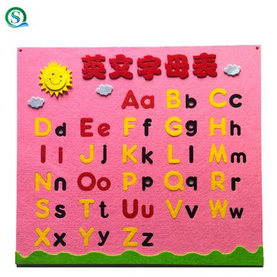 China Eco-friendly 26 Upper Case And Lower Case English Alphabets Felt Children's DIY Early Education Puzzle Teaching Aids for sale