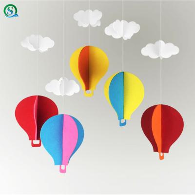 China 100% Warm Air Balloon Raindrop Umbrella Kids Room Eco-Friendly DIY Room Hanging Mall Decorations Felt Decoration Kids for sale