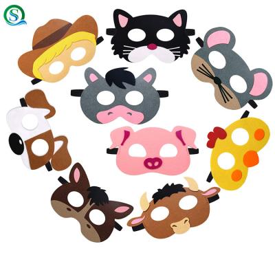 China Low MOQ Christmas New Designs Animal Felt Masks For Kids Birthday Party Party Supplies for sale