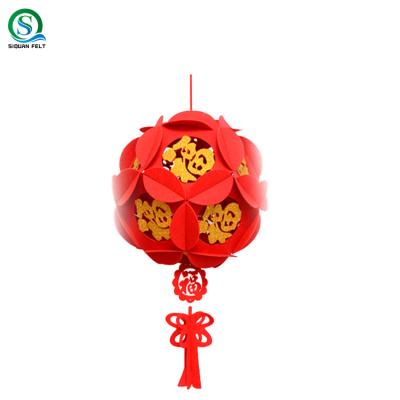 China New Year Decoration Spring Festival Wedding Felt Hanging Hydrangea Decorations Chinese New Year Indoor Lanterns for sale