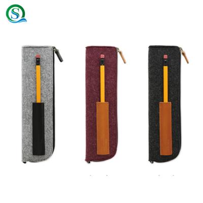 China 100% Customized Felt Simple Felt Manufacturers Wholesale Pencil Case Pen Bag Stationery Organizer Bags Eco-friendly Long for sale