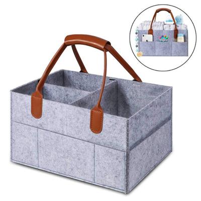 China 100% Eco-friendly Acceptable Customs Felt Diaper Caddy Bag Organizer for sale