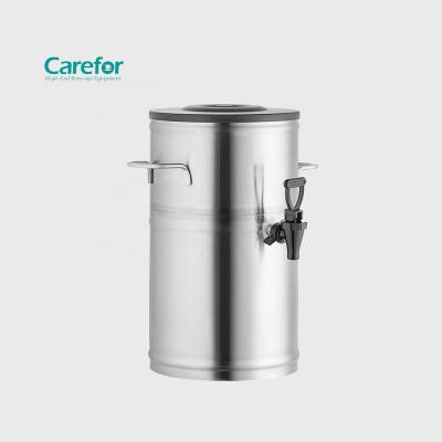 China Round Temperature Control Barrel Beverage Refrigeration Stainless Steel Ice Tea Dispenser Milk Tea Bucket Beer Dispenser For Hotel for sale