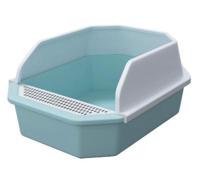 China Semi-enclosed Cat Dog Toilet Indoor Pet Dog Litter Box Sand Basin Toilet Viable Bed Basin for sale