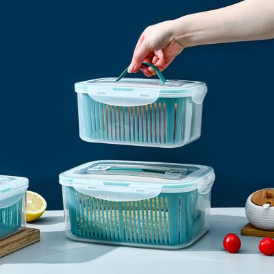 China Microwavable Basket Multifunctional Storage Drain Wash Airtight Food Storage Containers Set With Lids for sale