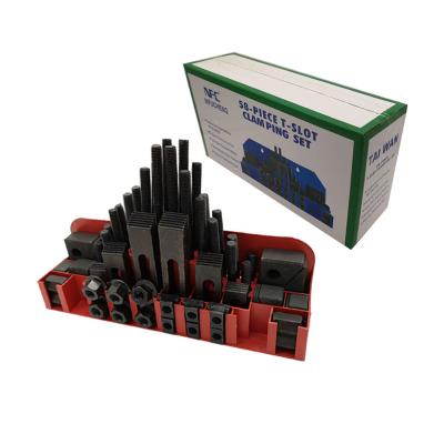 China Competitive 58pcs CNC T-slot Clamping Set Kit Mold Clamping Steel Clamping Combination for M12 M14 M16 Milling Machine for sale