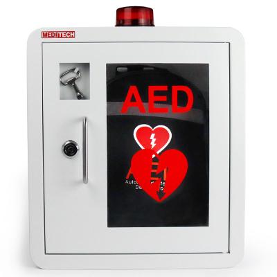 China Emergency AED cabinet with automated external defibrillator holder, voice and light alarm for sale