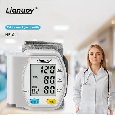 China Custom Automatic Home Wrist Blood Pressure Monitor from Lianuoy Logo Home Portable Large Lcd Digital for sale