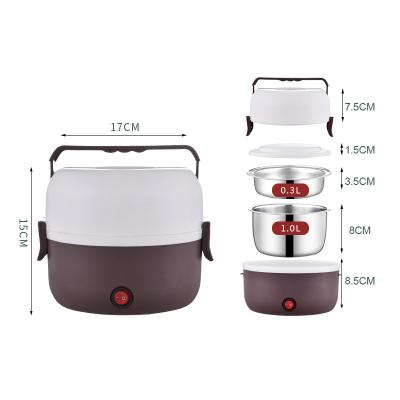 China Portable Mini Portable Food Heater Lunch Box Portable Stainless Steel Rice Cooker Electric Heating Bowl for sale