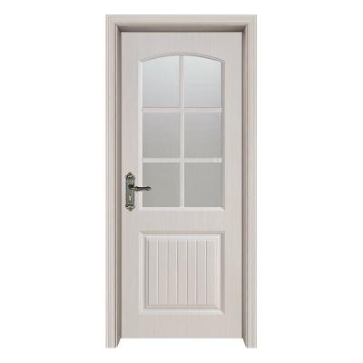 China Bosya Different Design Waterproof WPC Wooden Sliding Doors For Bathrooms Half Moon Glass Wooden Door For Sale for sale