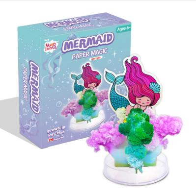 China DIY Toy New Design Children Funny Mermaid Non-Toxic Magic Tree Growing Paper Flower Set Creative Magic Crystal Tree Science Kits Toys for sale