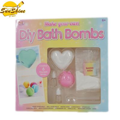 China Handmade DIY Bath Toy Kids Science Kit Strawberry Perfume Bath Bombs Toys Heart Shape DIY Bath Bombs YJ-DIY-19020 for sale