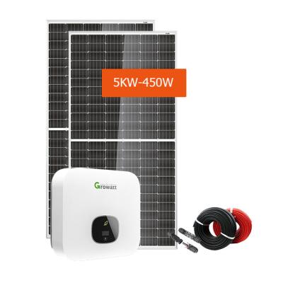 China Home Solar System 5Kw Rack On Grid Solar Power System Solar Panel System 5Kw for sale