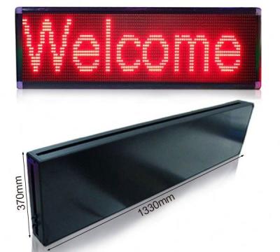 China P10 1280X320mm Red Semi-outdoor Semi-outdoor LED Sign Display for sale