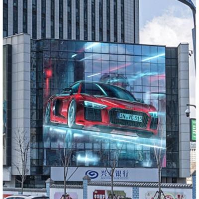 China Muen Glass Transparent Display Window Curtain Wall LED Outdoor Waterproof High Definition Light-transmitting Light-transmitting Advertising Screen for sale