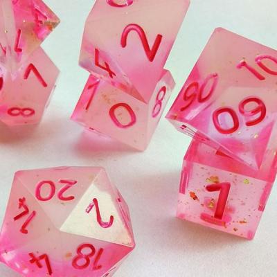 China 7pcs Resin Resin Dice Set Pointed Dice Set For Board Game for sale