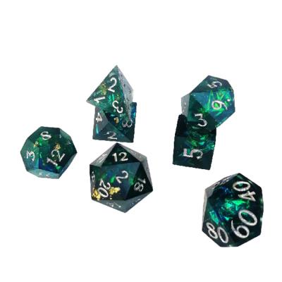 China Galaxy Ocean Precision Polyhedron Dragon and Rare Dungeon Game Dies - 7 Piece Handmade for sale