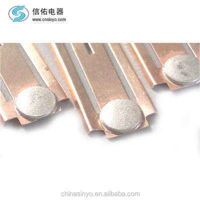 China Contactors Stamping Brass Silver Copper Solder Electrical Contacts for sale