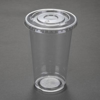 China Factory Design Custom Logo 16oz 500ml Disposable PET Plastic Cups Popular Juice Beverage Coffee Cold With Flat Dome Lids JB16C for sale