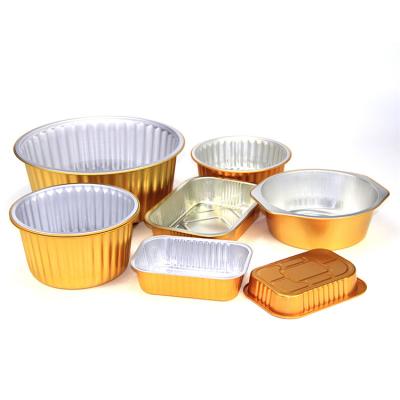 China Professional Factory Casual Food Packaging Trays Containers Aluminum Foil Container With Lid for sale