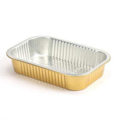 China Casual Competitive Price Heat Sealing Aluminum Food Container Aluminum Foil Box With PP Plastic Cover for sale